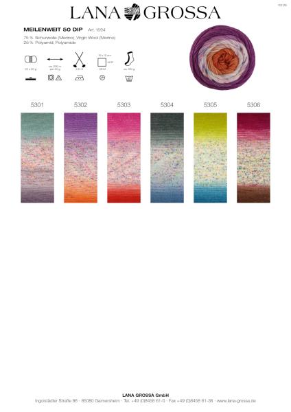 Farbkarte der Meilenweit 50 Dip Farbe
